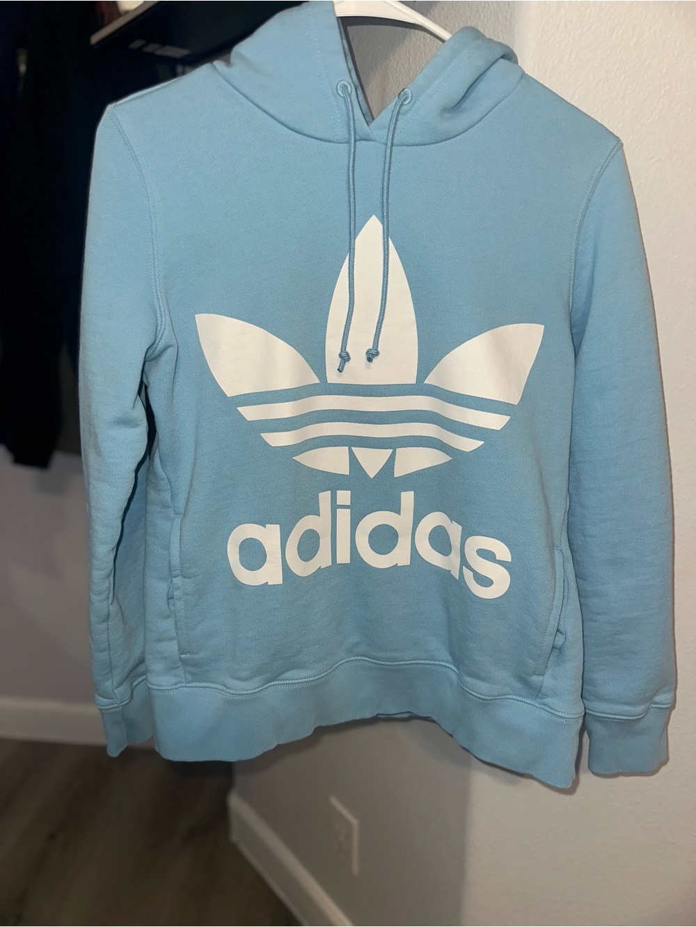 adidas Light Blue Trefoil Pullover Hoodie